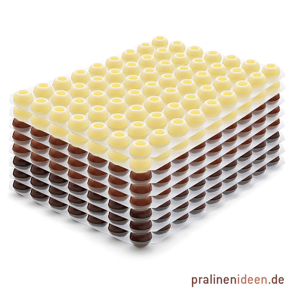 8 Lagen Pralinenhohlkugeln gemischt (3 VM, 3 ZB, 2 wei)