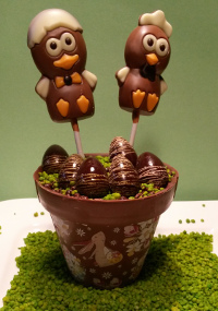 Schokoladen-Blumentopf