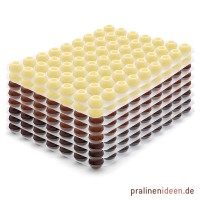 8 Lagen Pralinenhohlkugeln gemischt (3 VM, 3 ZB, 2 weiß) je 63 Stück