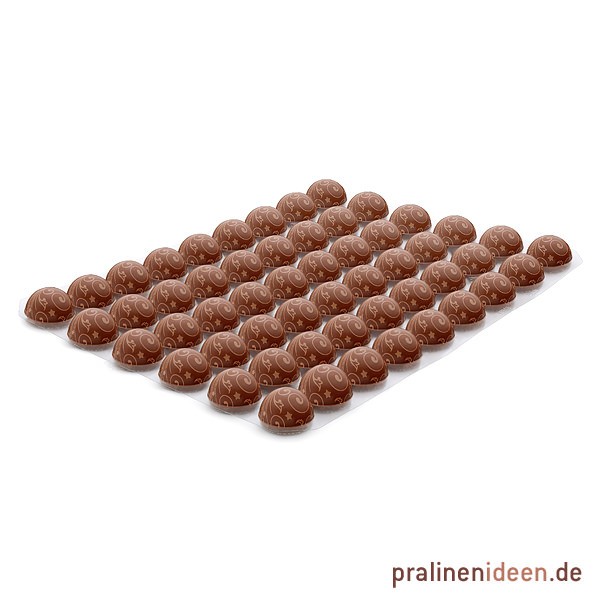 Dekor-Halbkugel Ornament Vollmilch, 1 Lage mit 54 Stück