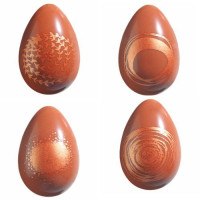 Halbschalen-Ei klein Pictural Vollmilch, 1 Lage mit 63 Stück