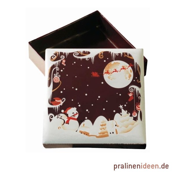 Transferfolie für Gießform Schachtel Winterlandschaft