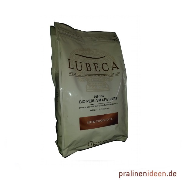 2,5kg Lubeca Kuvertüre Peru VM 41% Originalabpackung