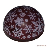 Halbkugel Schneeflocke Zartbitter, 1 Lage mit 63 Stück