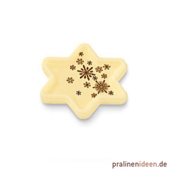 Aufleger Stern Schneeflocke weiß, 1 Lage mit 56 Stück