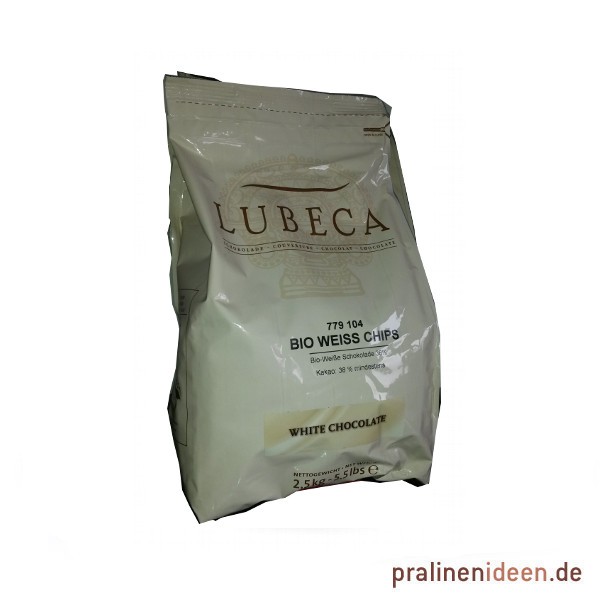 2,5kg Lubeca Kuvertüre weiß 38% Originalabpackung